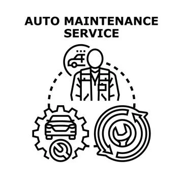 Auto maintenance and repair service concept vector Stock Illustration