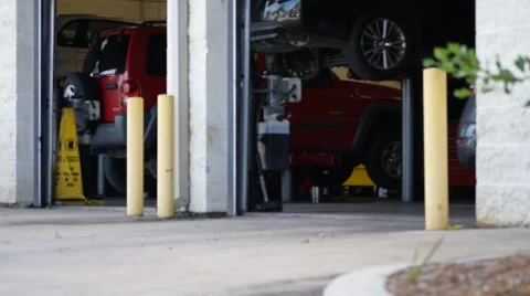 Auto Mechanic Bay Video stock 67895394