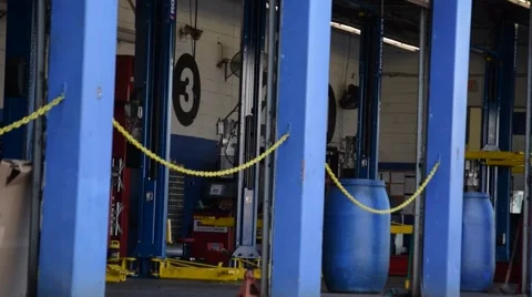 Auto Mechanic Bays, Empty Video stock 67640933