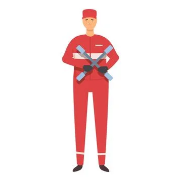 Auto mechanic icon cartoon vector. Car team Stock Illustration