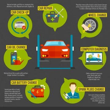 Auto Mechanic Infographics イラスト素材