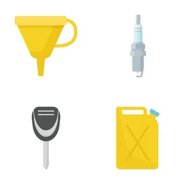 Auto mechanic tools and car maintenance service icons Stock Illustration