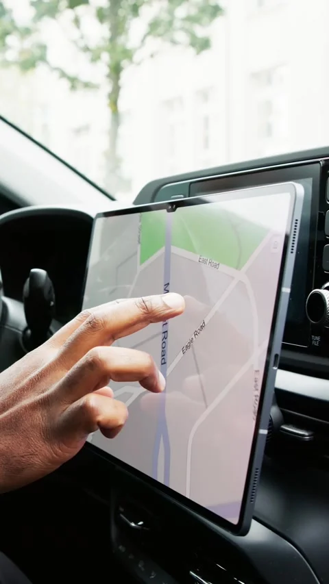 Auto Navigation Using GPS Map Stock Footage 320769458