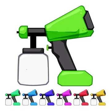 Auto paint sprayer cartoon vector graphic Stock Illustration