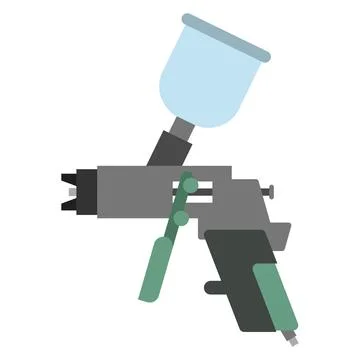 Auto painter spray gun flat clipart vector illustration Stock Illustration