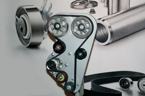 Auto parts. Multi ribbed system. Stock Photos