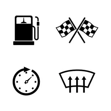Auto parts. Simple Related Vector Icons Stock Illustration