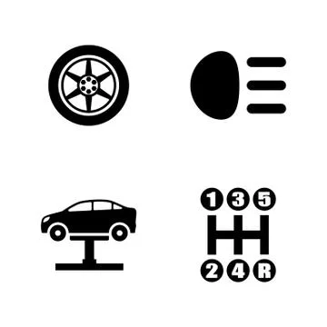 Auto parts. Simple Related Vector Icons Stock Illustration
