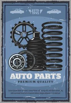 Auto parts store, vehicle restoration Stock Illustration