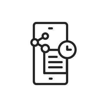 Auto-posting content black line icon. SMM promotion. Stock Illustration