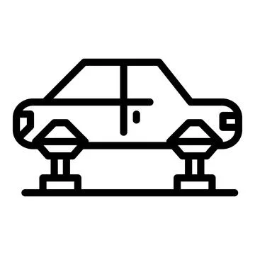 Auto production icon outline vector. Factory robot Illustrazione stock