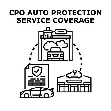 Auto protection service coverage planning and maintenance Stock Illustration