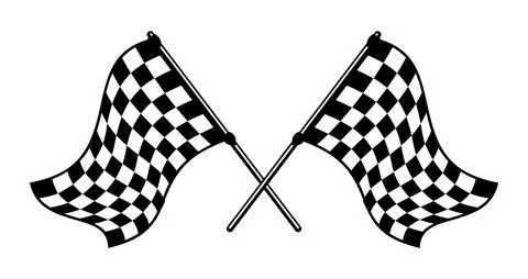 Auto race sport victory two crossed flags Stock Illustration