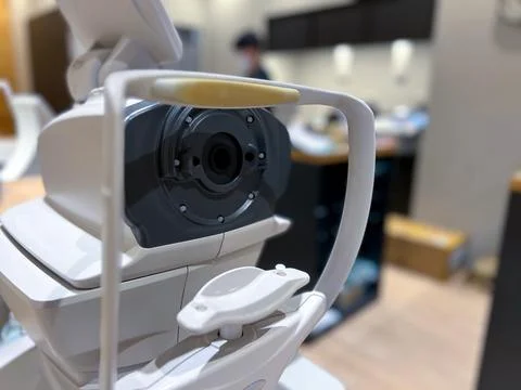 Auto refractometer machine in an eye clinic	 Stock Photos