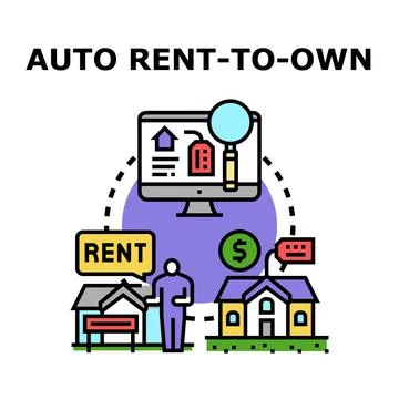 Auto rent to own agreement program Stock Illustration