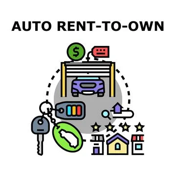 Auto rent to own program concept icon Stock Illustration