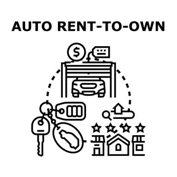 Auto rent to own program concept icon Stock Illustration