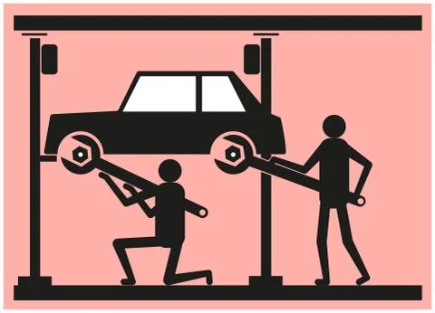 Auto repair Stock Illustration