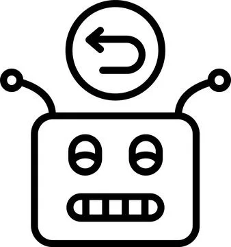 Auto Reply Line Icon Design Stock Illustration