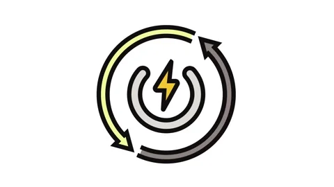 Auto reset product label caution color icon animation Stock Footage 326111439