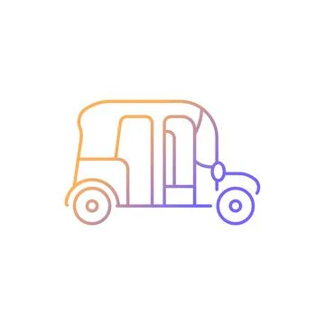 Auto rickshaw gradient linear vector icon Stock Illustration