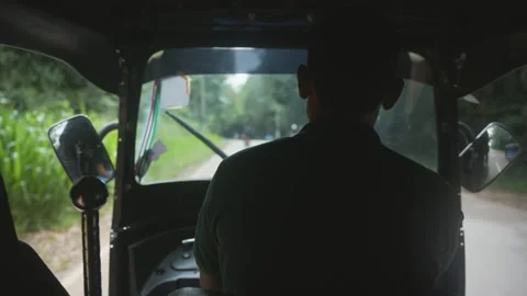 Auto Rickshaw Interior Driving Along Sigiriya Road Stock Footage 331114381