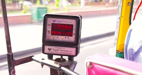 Auto rickshaw mrter india Stock Footage 219922692