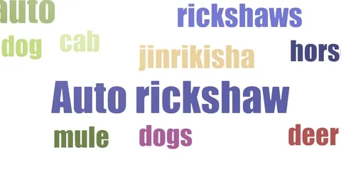 Auto Rickshaw Wordcloud Animated Isolated On White Stock Footage 103557780
