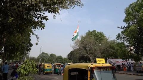 Auto Rickshaws at Delhi, India Stock Footage 112467608