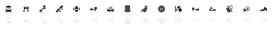 Auto Safety - Flat Vector Icons Stock Illustration