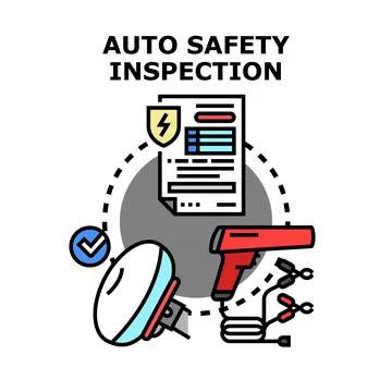 Auto safety inspection diagram checking vehicle technical maintenance Stock Illustration