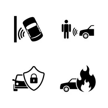 Auto safety. Simple Related Vector Icons Stock Illustration