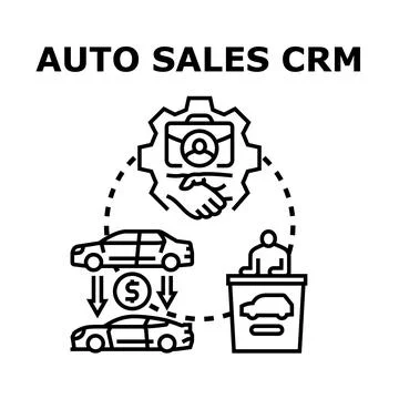 Auto sales crm system managing customer relationships Stock Illustration