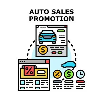 Auto sales promotion vector concept design Stock Illustration