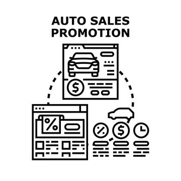 Auto sales promotion vector concept design Stock Illustration