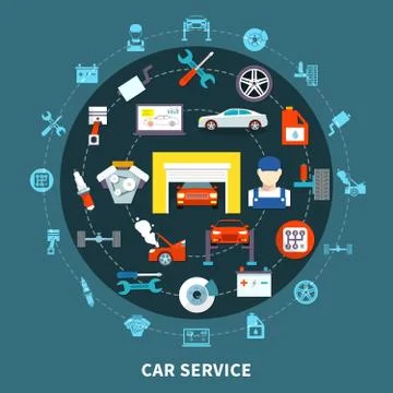 Auto Service Design Concept Stockillustratie