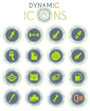 Auto Service dynamic icons Stock Illustration