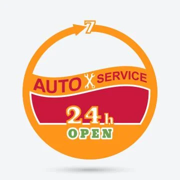 Auto service emblem Illustration