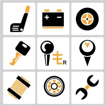 Auto service icons Stock Illustration