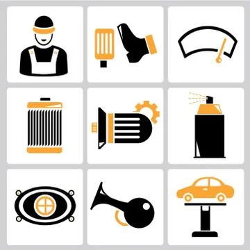 Auto service icons Stock Illustration