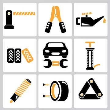 Auto service icons Stock Illustration