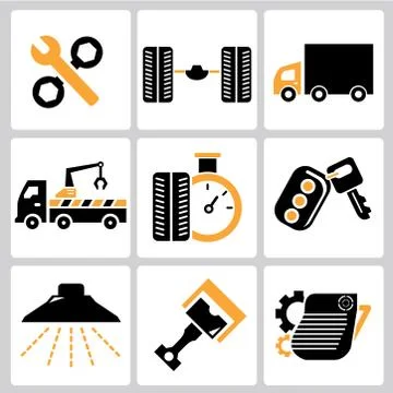 Auto service icons Stock Illustration