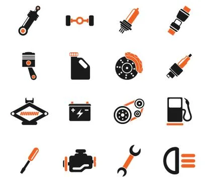 Auto Service Icons Stock Illustration