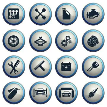 Auto Service Icons Stock Illustration