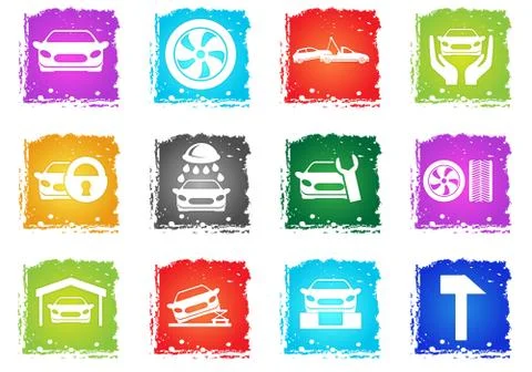 Auto Service Icons Stock Illustration