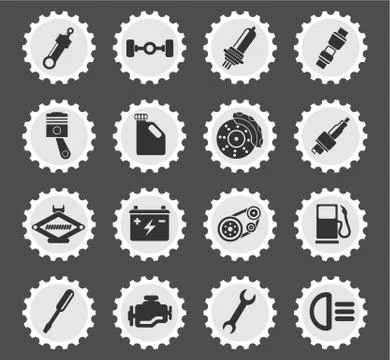 Auto Service Icons Stock Illustration