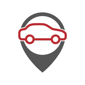 Auto service location pointer. Mechanic work, technology, engineering, indust Illustrazione stock