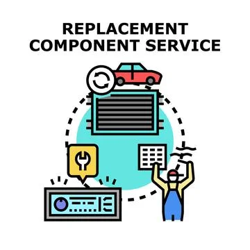 Auto service providing component replacement and maintenance Ilustración de archivo