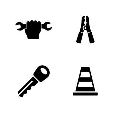 Auto service. Simple Related Vector Icons Stock Illustration