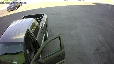 Auto Shop Owner Risks Life to Try Stopping Truck Thief - 06 Sep 2017 Stock Footage 205280764